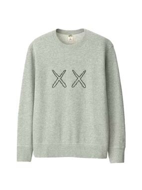 ** Uniqlo x KAWS Grey XX Sesame Street Crew Neck Sweatshirt Size 7-8
